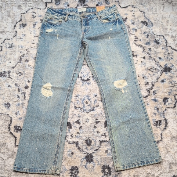 Aeropostale Chelsea Bootcut Jeans Women’s 7/8 Short Low Rise Distressed Y2K - Picture 1 of 11